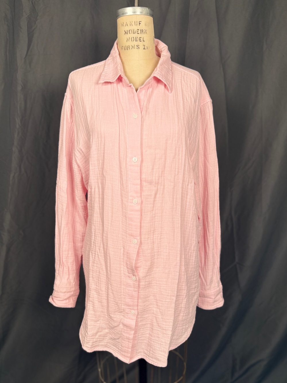 Aritzia Little Moon Pink Gauze Top